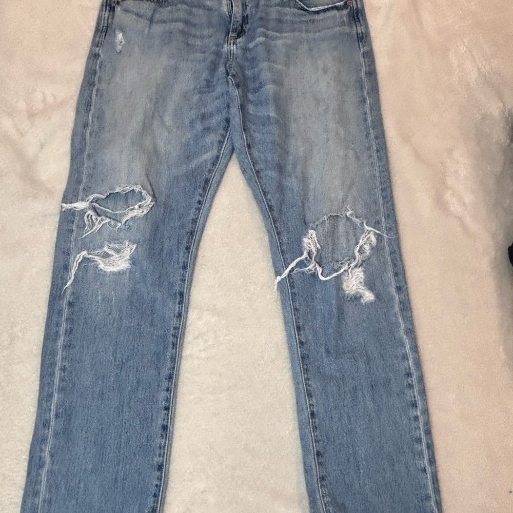 Lucky Brand Sienna Slim Boyfriend Jeans Women's Light Blue Distressed